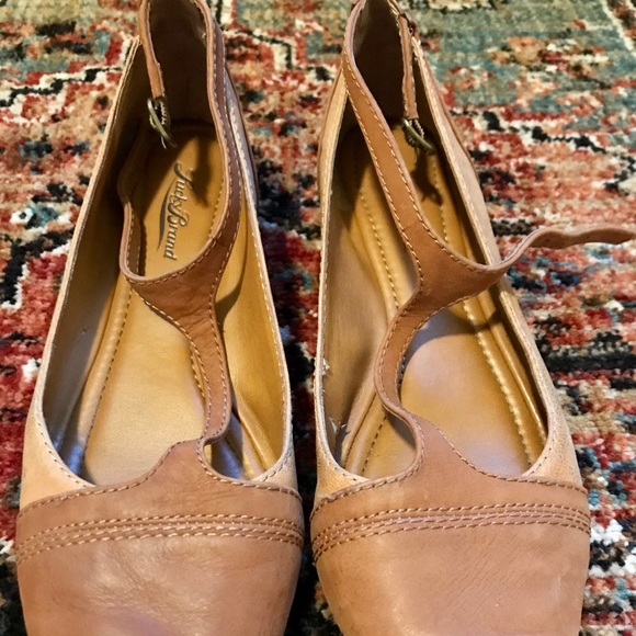 Lucky Brand two-tone brown leather flats - Picture 3 of 4